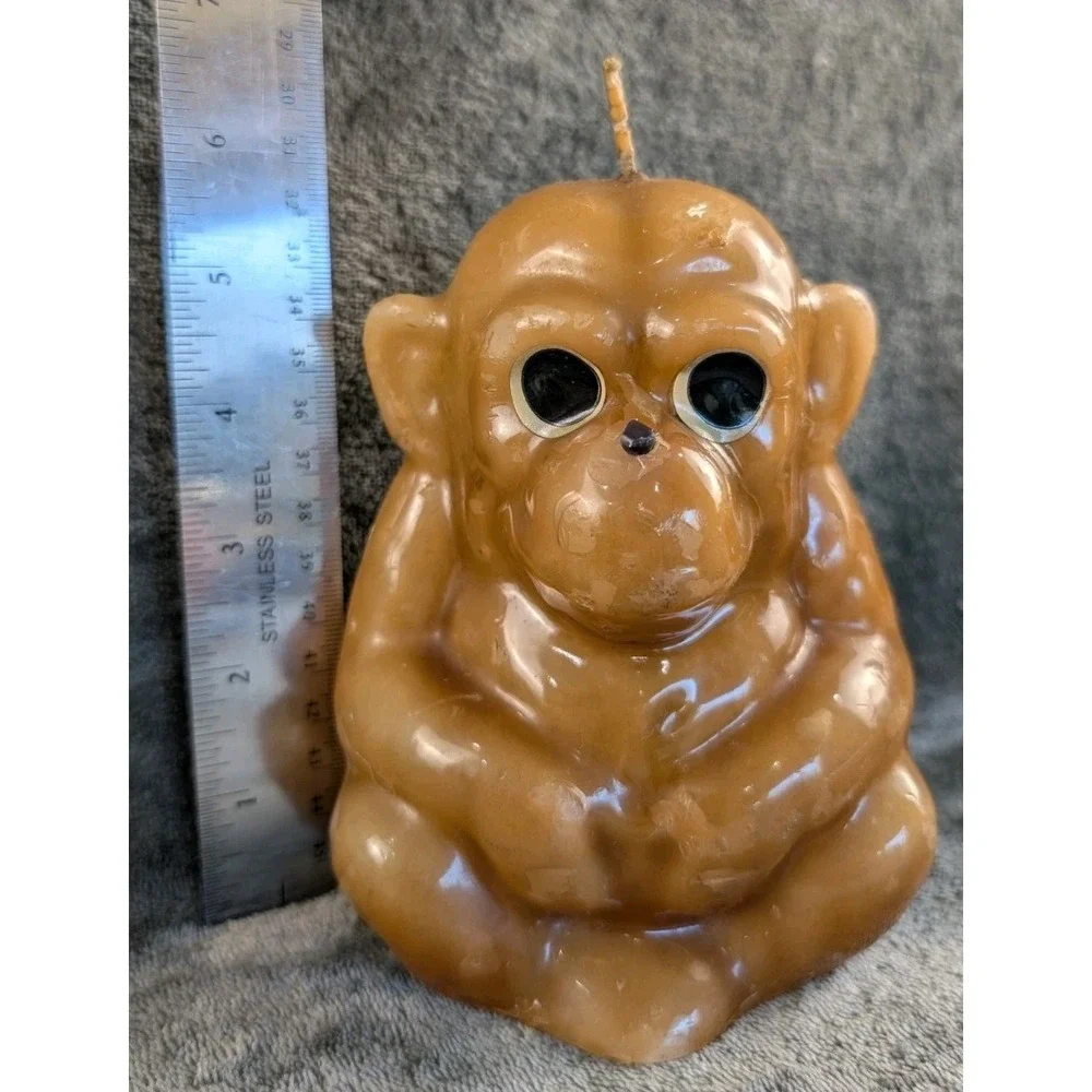 Monkey Candle Figurine Novelty Candle Unique Home Decor Gift Idea White Elephant